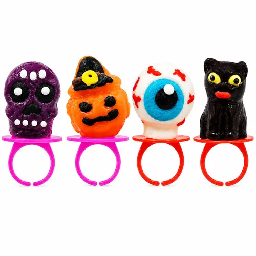 Vista 3 de Fruidles 12 anillos de dulces de Halloween, caramelos duros, envueltos individualmente (paquete de 12)
