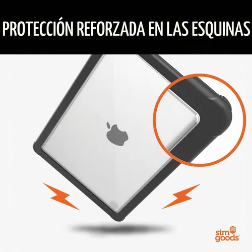 Vista 2 de STM Dux - Funda protectora para MacBook Air (13 pulgadas), M5, M4, M3, M2, PC transparente, parachoques de TPU elevados resistentes con patas