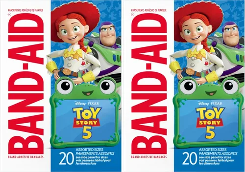 Vista 9 de BAND-AID Vendajes adhesivos de marca para pequeños cortes y rasguños, Disney y Pixar Toy Story 5 para niños, varios tamaños, 20