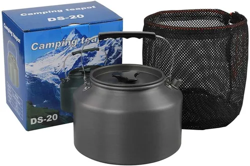 Vista 5 de Aluminio 2L al aire libre camping senderismo hervidor cafetera portátil tetera compacta y ligera