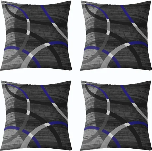 Vista 13 de Castle Fairy Fundas de almohada modernas con estampado de líneas geométricas de doble cara de 16 x 16 pulgadas, fundas de almohada de espirales