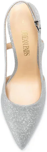 Vista 3 de DREAM PAIRS Zapatos de tacón de aguja altos con punta cerrada para mujer, zapatos de vestir para fiesta de graduación