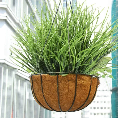 Vista 4 de DVGUN 4 unidades de plástico artificial para exteriores, resistente a los rayos UV, resistente a los rayos UV, césped de trigo para plantas de casa