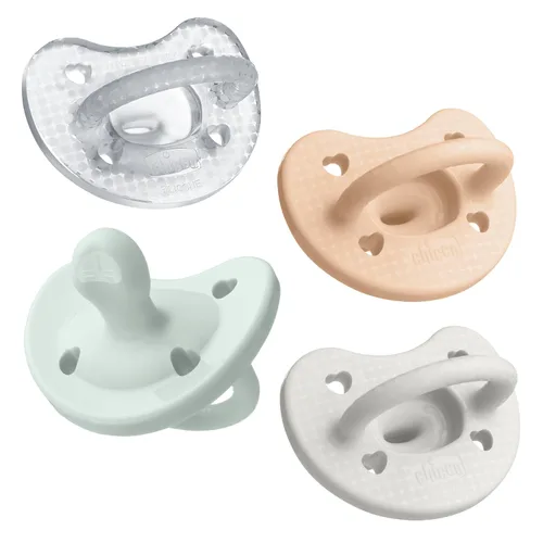 Vista 10 de Chicco Luxe Orthodontic Pacifier One-Piece Silicone, 0-6m, 2-Pack Rubor