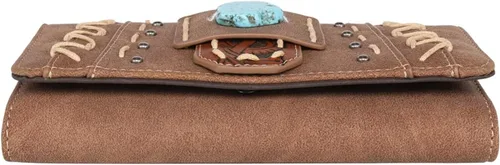Vista 3 de Montana West Cartera de cuero para mujer con tachuelas occidentales, Bolsos