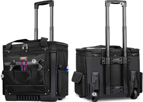 Vista 3 de Bolsa de Herramientas con Rodillo Integrado - Grande Portátil, Impermeable Bolsa de Herramientas Rodante con Ruedas y Bolsillo con Cremallera