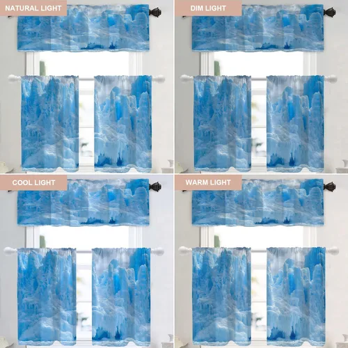 Vista 222 de Shrahala Orange Autumn Autumn Blackout Curtain Tiers, Fall Kitchen Valance Light Blocking Tier Drapes with Rod Pocket, 2 Pack 26 X 24 in