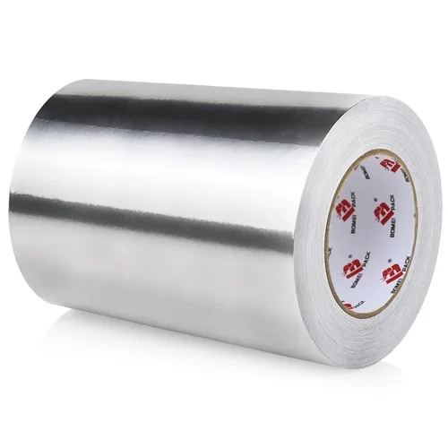 Vista 13 de BOMEI PACK Cinta de lámina de aluminio, cinta de conducto de metal resistente, cinta plateada de alta temperatura, perfecta para sellar y reparar