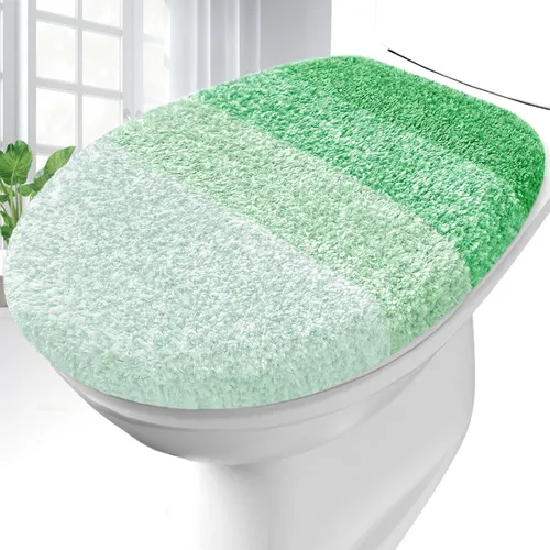 Vista 13 de OLANLY Funda de asiento de inodoro de microfibra suave para baño, cubiertas de asiento lavables a máquina, 17.5x15 pulgadas, con respaldo de goma