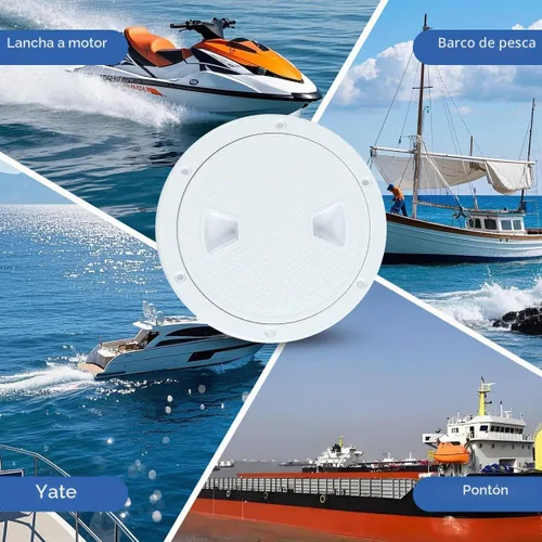 Vista 6 de Hoffen Boat Hatch, 4" 6" 8" Round Non Slip Inspection Hatch w/Detachable Cover for Marine Boat Yacht