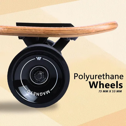 Vista 4 de Magneto Longboards Bamboo Longboards for Cruising, Carving, Free-Style, Downhill and Dancing (Bamboo Drop & Fiberglass Through Longboard)
