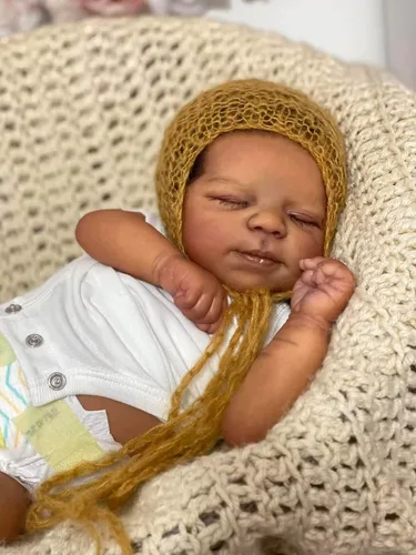 Vista 3 de Zero Pam Muñecas Reborn Negras de Bebé de Silicona Cuerpo Completo de 18 Pulgadas, Niño Anatómicamente Correcto, Muñeca de Bebé Completa