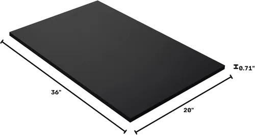 Vista 3 de 36x20 pulgadas Mesa Negra Universal, Escritorio Sólido de Una Pieza, Encimera Reversible de Melamina, Dobles Escritorios, L-Escritorio DIY