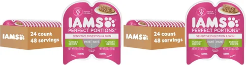 Vista 12 de IAMS Perfect Portions - Paté de comida húmeda para gatos adultos saludables, sin granos, receta de pollo, 2.6 onzas, bandejas gemelas fáciles