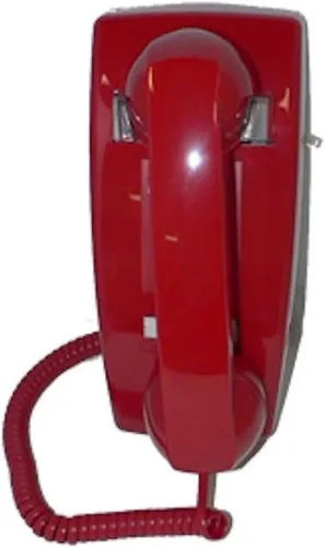 Vista 2 de Teléfono de pared industrial sin dial con timbre - ROJO por HQTelecom