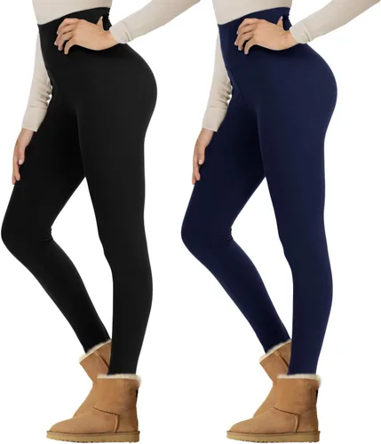 Vista 17 de NexiEpoch - Leggings de forro polar para mujer, pantalones de yoga de invierno de cintura alta, control de abdomen, suaves, térmicos, cálidos