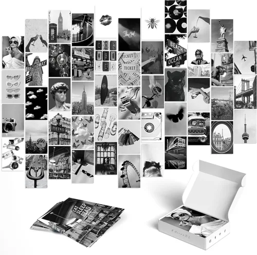 Vista 43 de Y2K BOO Kit de Collage de Pared Dark Academia - 50 Fotos Clásicas y Misteriosas de 4"x6" para Decoración de Dormitorio, Regalo para Chicas