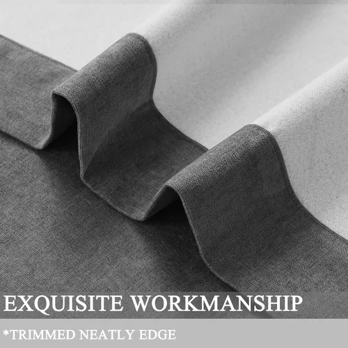 Vista 8 de Fcosie Cortinas opacas 100% de lino sintético para sala de estar, cortinas de 63 pulgadas de largo con aislamiento térmico para comedor, lavandería