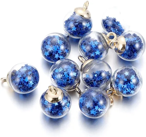 Vista 26 de 10 unids/lote de 0.630 in transparente bola de cristal encantos estrella lentejuelas colgantes para DIY pendientes collar joyería fabricación