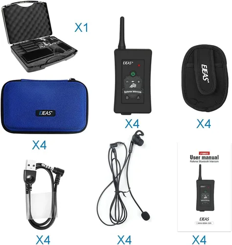 Vista 10 de Auriculares de árbitro MIMIRACLE, sistema de comunicación de árbitros FBIM Portable Carry Case, Left Ear Design, Type C Charging, 4 Pack FBIM