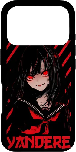 Vista 30 de Funda para iPhone 16 Yandere Anime Girl Kawaii Emo Goth Otaku Anime Manga Lover