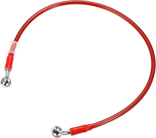 Vista 9 de X AUTOHAUX 19.7 in 19.69 "Longitud 0.394 in ID motocicleta freno hidráulico tubo manguera aceite 28 ° 0 ° cable trenzado de acero inoxidable