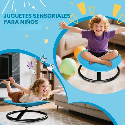 Vista 8 de Silla giratoria de tamaño grande de 21 pulgadas de largo x 19 pulgadas de ancho para niños autistas, silla giratoria sensorial para niños pequeños