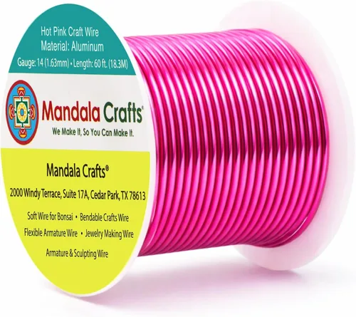 Vista 184 de Mandala Crafts - Alambre de aluminio anodizado de calibre 22 para hacer joyas - 137.2 m de alambre flexible surtido y coloreado - Doble para bonsái