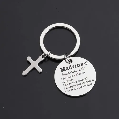 Vista 4 de TGBJE Llavero Madrina para padrinos, regalo de primera comunión, regalo de agradecimiento para padrinos