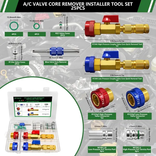 Vista 2 de 6 Sets 951PCS Car A/C Repair Kits for R12 & R134a Systems