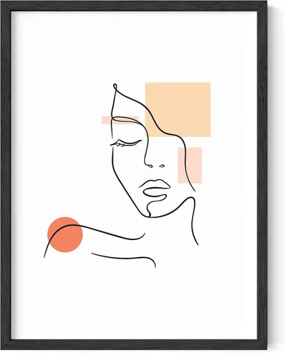 Vista 37 de HAUS AND HUES Arte de pared minimalista - Dibujo moderno de líneas abstractas, impresión de boceto femenino simple, obra de arte para el hogar