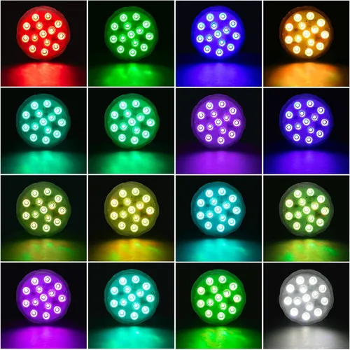 Vista 5 de Luces de piscina sumergibles con control remoto, luces de estanque impermeables con ventosas mejoradas, imanes, 16 colores intercambiables, batería