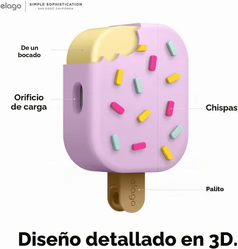 Vista 3 de Elago - Funda para helados con llavero para AirPods Pro Azul (Arándano)