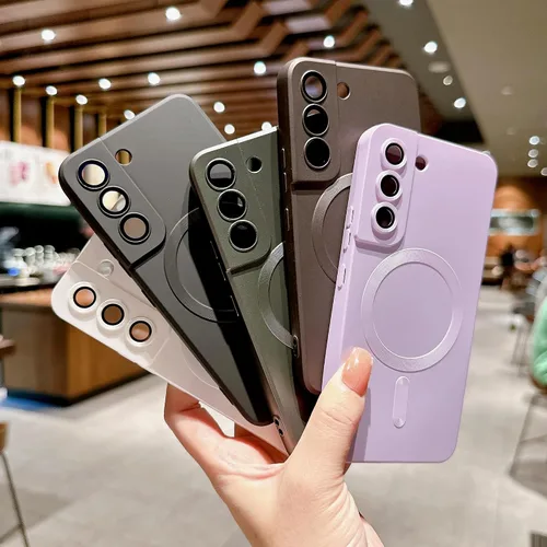 Vista 6 de phylla Funda para teléfono Samsung S21 FE [compatible con MagSafe] Funda magnética de lujo de color sólido protección completa de la cámara cubierta