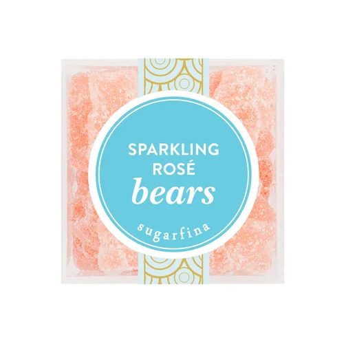 Vista 5 de Sugarfina Sparkling Rosé Bears - Cubo de caramelo pequeño, ositos de goma, 3.0 onzas, 6