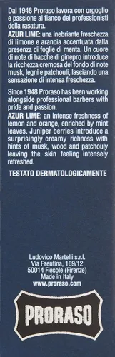 Vista 7 de Proraso Eau De Colonia, Lima Azur, 3.4 Fl Oz Masculine Fresh Citrus Eau de Colonia - Fragancia de menta, limón, naranja y almizcle para hombre
