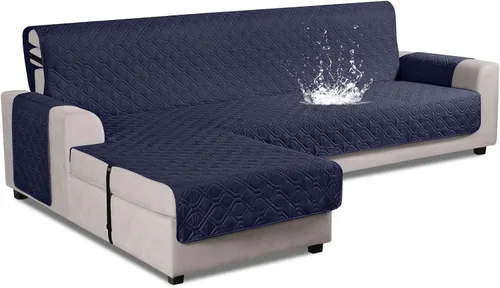 Vista 29 de VANSOFY Fundas de Sofá Seccional Mejoradas 100% Impermeables en Forma de L Funda Reversible para Chaise Lounge Funda Protectora de Sofá Seccional