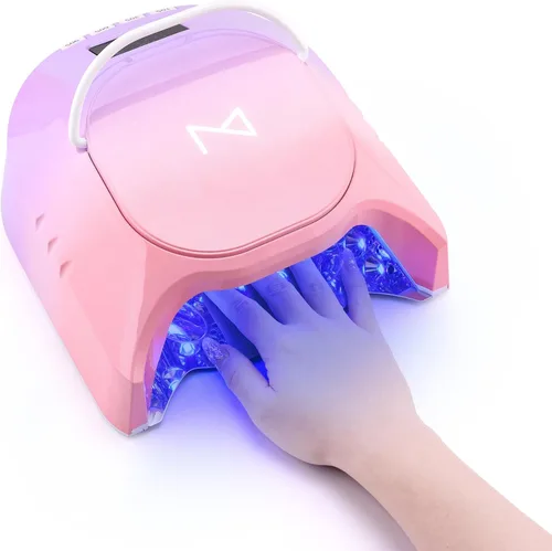 Vista 2 de M - GlowPro - Lámpara de curado de uñas híbrida profesional de 86 W, inalámbrica, recargable, UV, LED, secadora de uñas inalámbrica para uñas
