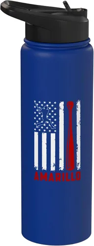 Vista 13 de Amarillo American Flag Baseball Lover USA Amarillo Stainless Steel Insulated Water Bottle