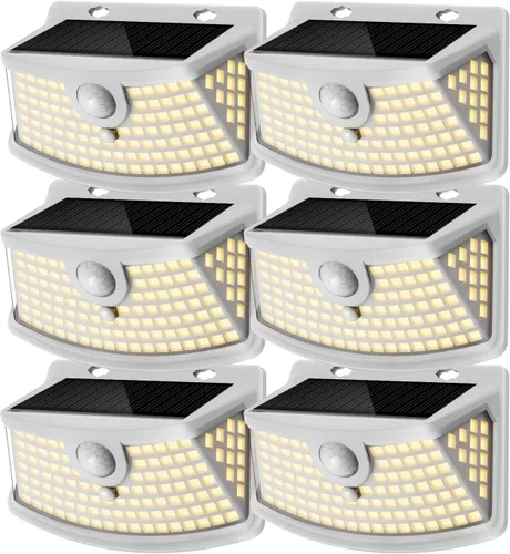 Vista 16 de Aootek Luces solares con sensor de movimiento, 120 luces LED con reflector de luces, gran angular de 270°, impermeable IP65, luces de paso
