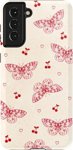 Vista 60 de Casely Funda para Galaxy S21 Here Comes The Sun Colorblock Sunset Diseño protector delgado esencial de doble capa Aquí viene el sol