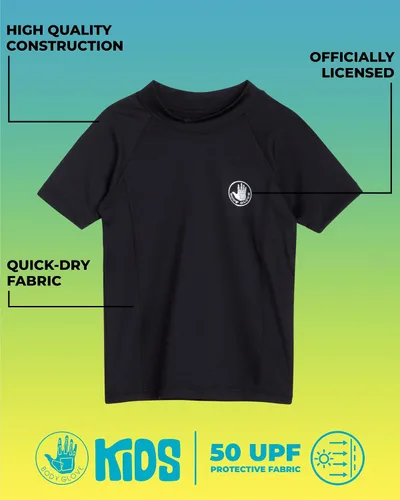 Vista 2 de Body Glove Camiseta de protección contra erupciones para niños, UPF 50+, secado rápido, protección solar y arena, trajes de baño para niños (5-14)