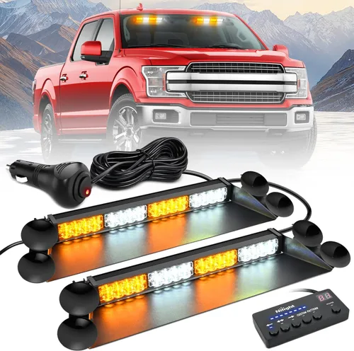 Vista 14 de Nilight 16LED Amber Dash Strobe Light Cigarette Lighter Plug Ámbar