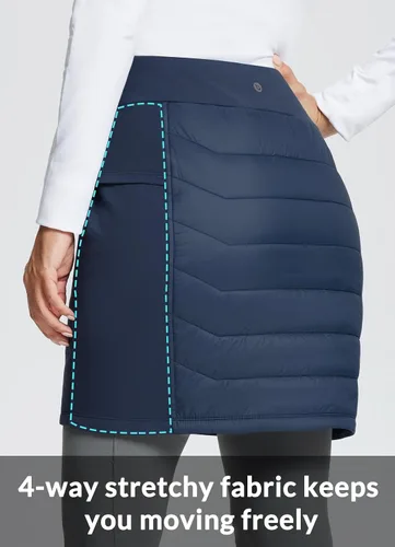 Vista 4 de BALEAF Falda acolchada de 17 pulgadas para mujer, ligera, aislada, cálida, para nieve, senderismo, correr, golf, al aire libre