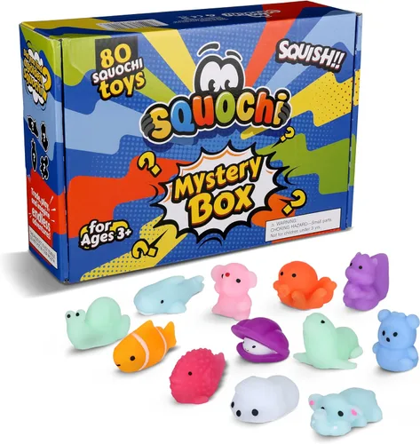 Vista 9 de Sea and Safari Animal Mochi Squishy Toys, paquete de 50 bolsas