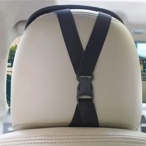 Vista 3 de Paquete de 2 fundas universales para reposacabezas de automóvil, transpirables, flexibles, elásticas, ajuste universal para todos los accesorios