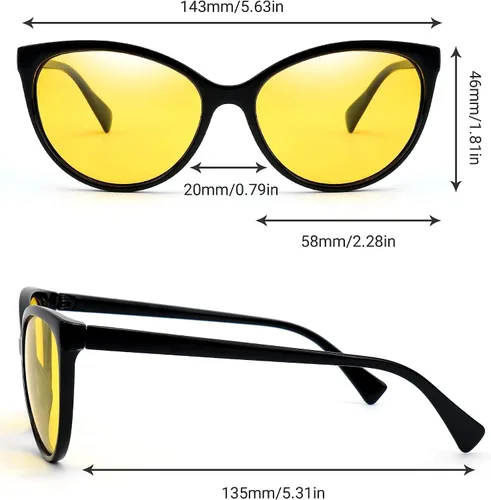 Vista 2 de Zeelool Gafas redondas de conducción nocturna para mujeres y hombres, lentes de visión nocturna polarizadas, lente de revestimiento antirreflectante