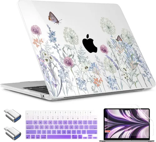 Vista 19 de TWOLSKOO Funda para MacBook Air de 15 pulgadas 2025 2024 2023 Release M4 A3241 M3 A3114 M2 A2941, carcasa rígida de plástico, protector de pantalla