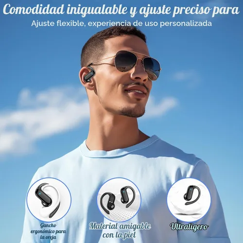 Vista 3 de Auriculares inalámbricos Bluetooth 5.4 HiFi estéreo con ganchos