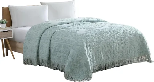 Vista 9 de Beatrice Home Fashions Medallón de chenilla, funda estándar, azul